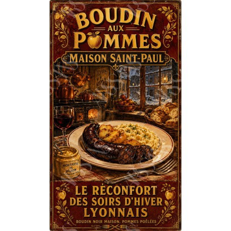 Boudin aux Pommes — Maison Saint-Paul – affiche & plaque vintage | Manufacture Arssans