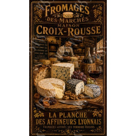 Fromages des Marchés — Maison Croix-Rousse – affiche & plaque vintage | Manufacture Arssans