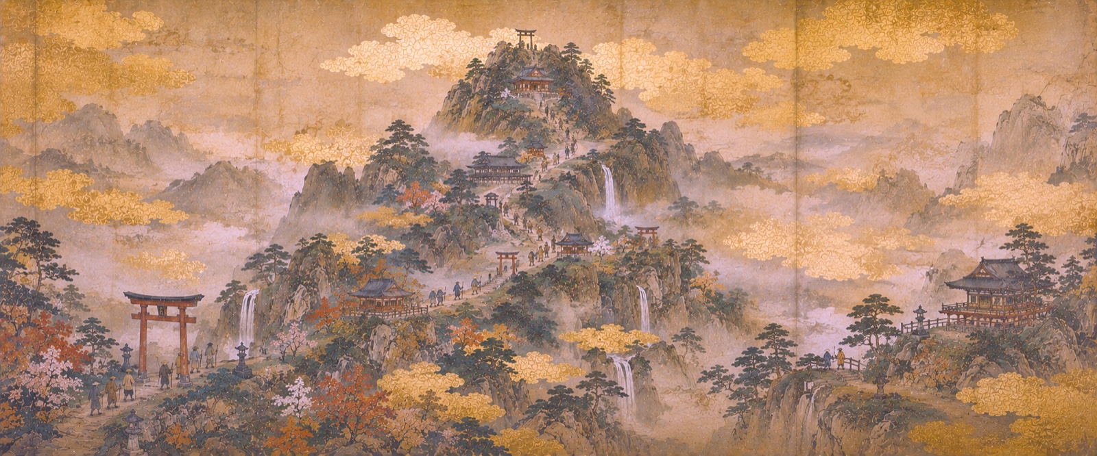 Papier peint fresque carte ancienne - Le Mont Sacré