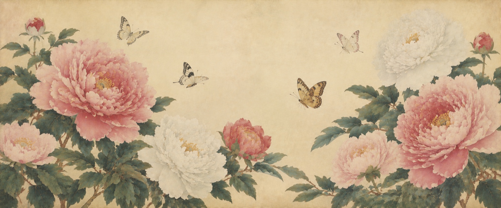 Pivoines et papillons