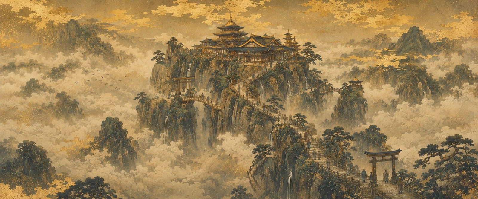 Temple dans les nuages