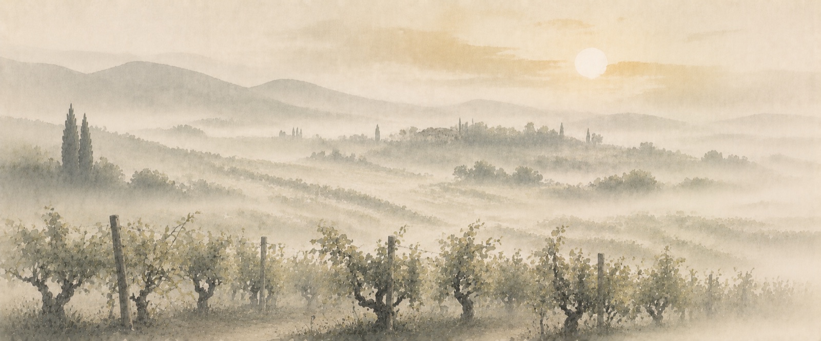 Brume sur les vignes