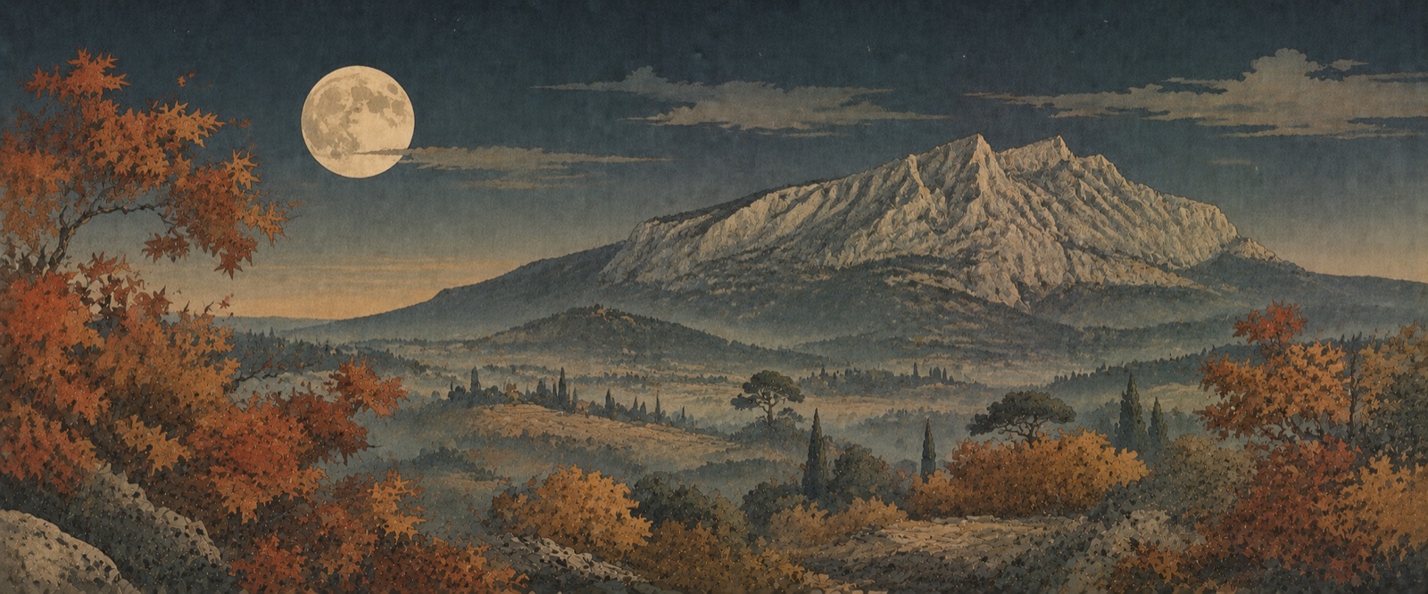 Lune sur Sainte-Victoire