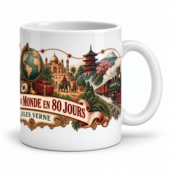 Mug Jules Verne - Les escales du monde, anse à droite
