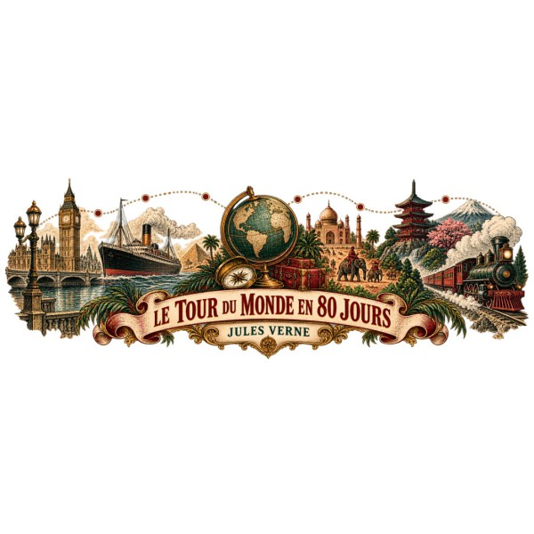 Mug Jules Verne - Les escales du monde, décor à plat