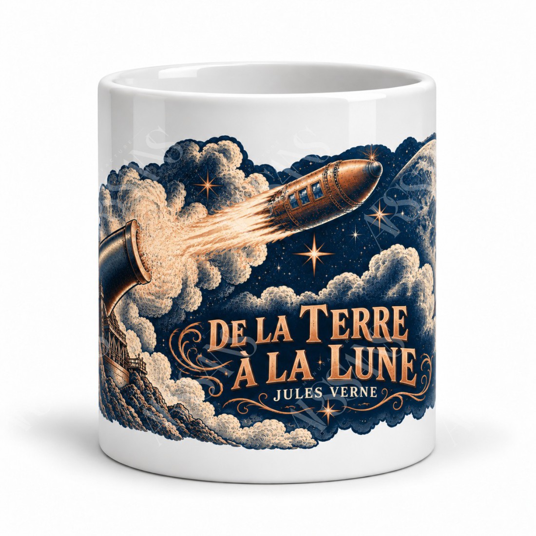 Mug Jules Verne - Le départ de Columbiad, vue de face
