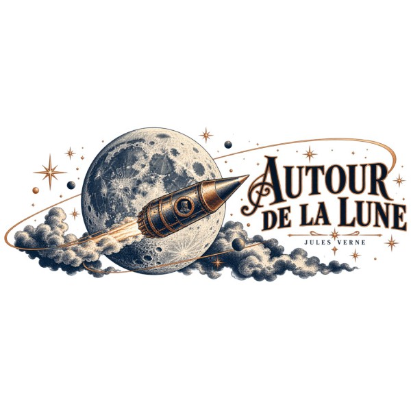 Mug Jules Verne - L’obus devant la Lune, décor à plat