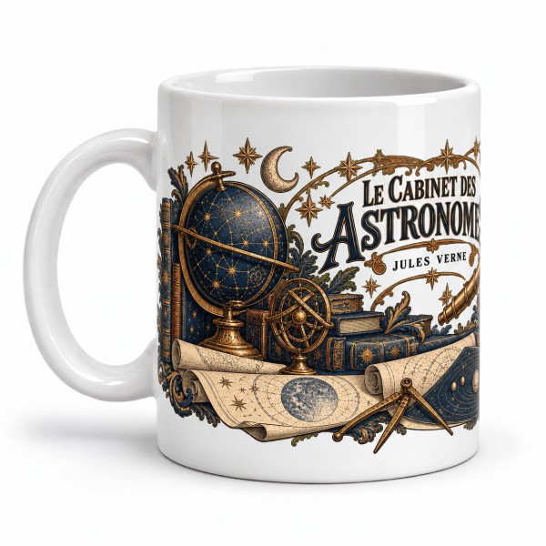 Mug Jules Verne - Le cabinet des astronomes, anse à gauche