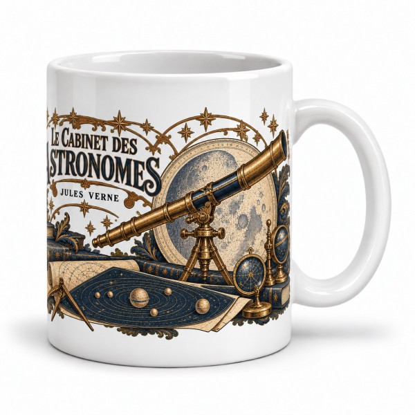 Mug Jules Verne - Le cabinet des astronomes, anse à droite