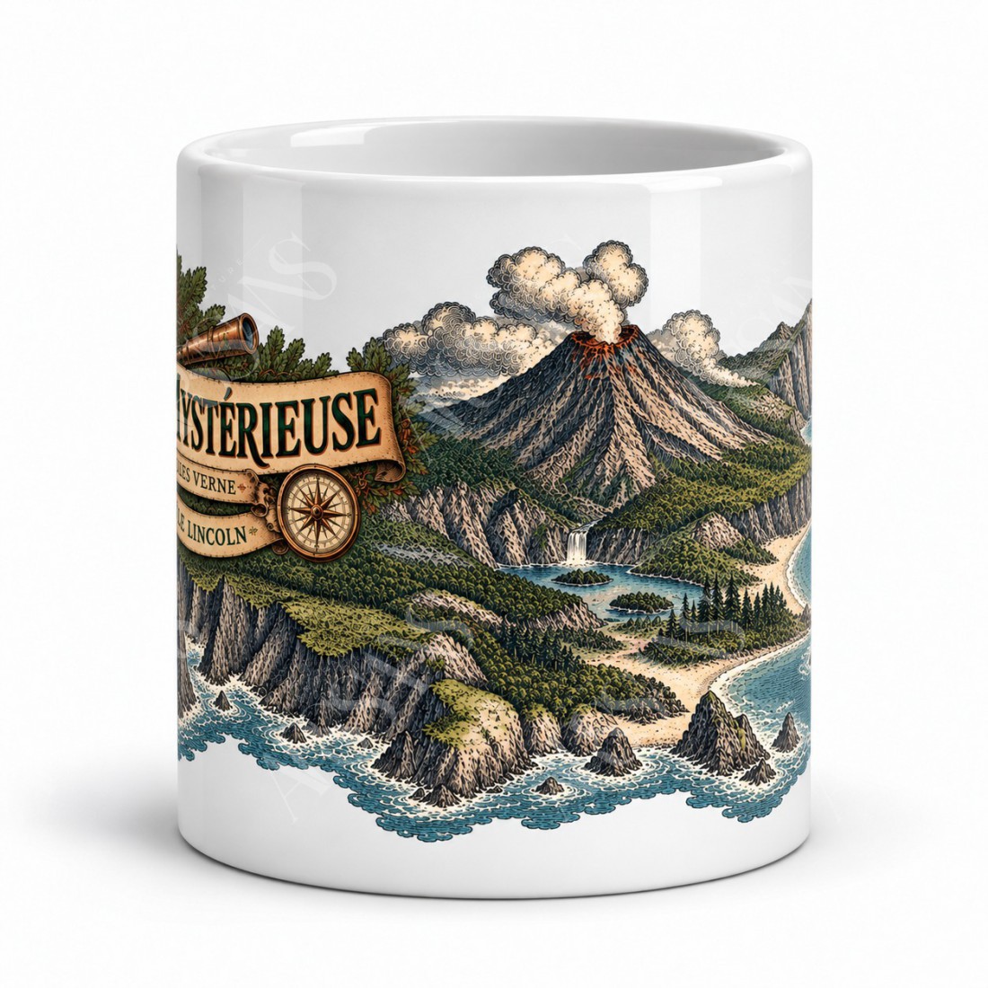 Mug Jules Verne - L’île Lincoln, vue de face
