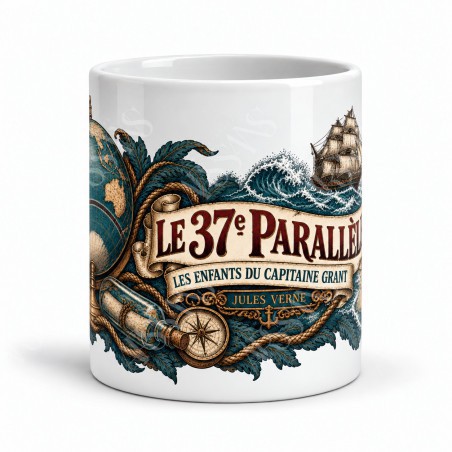 Mug Jules Verne - Le trente-septième parallèle, vue de face