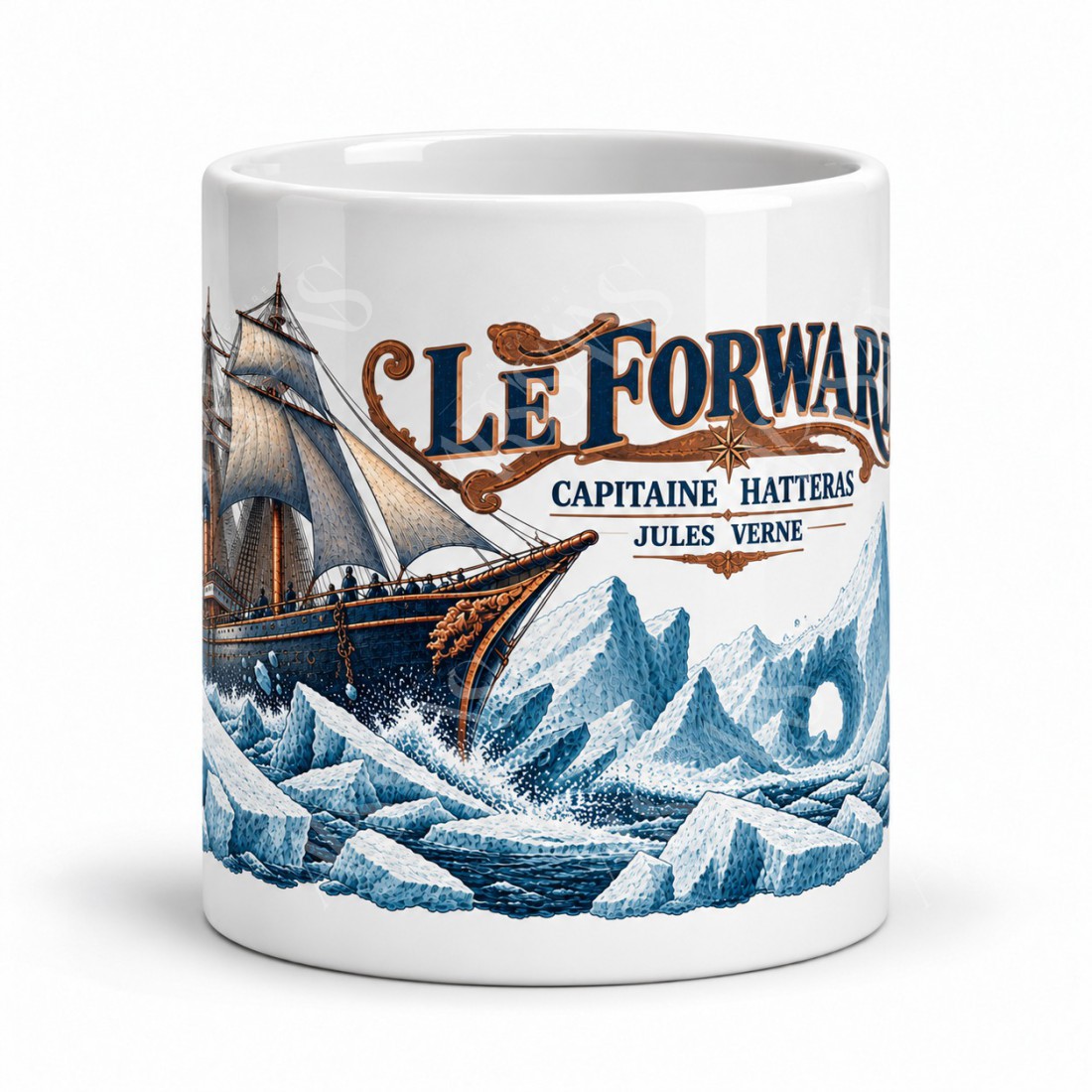 Mug Jules Verne - Le Forward dans les glaces, vue de face