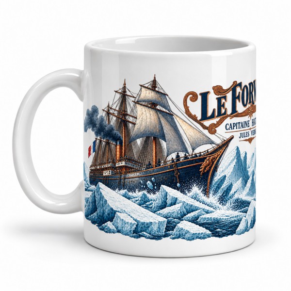 Mug Jules Verne - Le Forward dans les glaces, anse à gauche