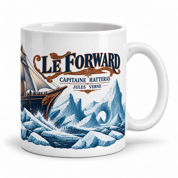 Mug Jules Verne - Le Forward dans les glaces, anse à droite
