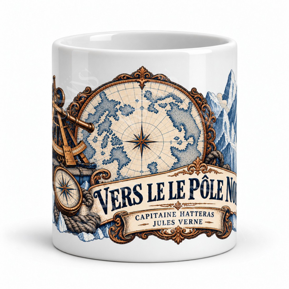 Mug Jules Verne - Vers le pôle Nord, vue de face