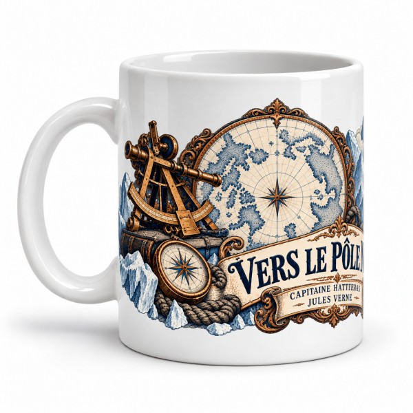 Mug Jules Verne - Vers le pôle Nord, anse à gauche