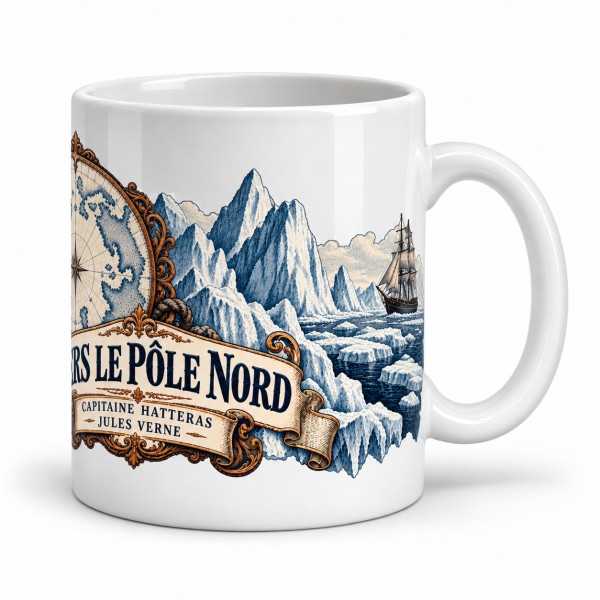 Mug Jules Verne - Vers le pôle Nord, anse à droite