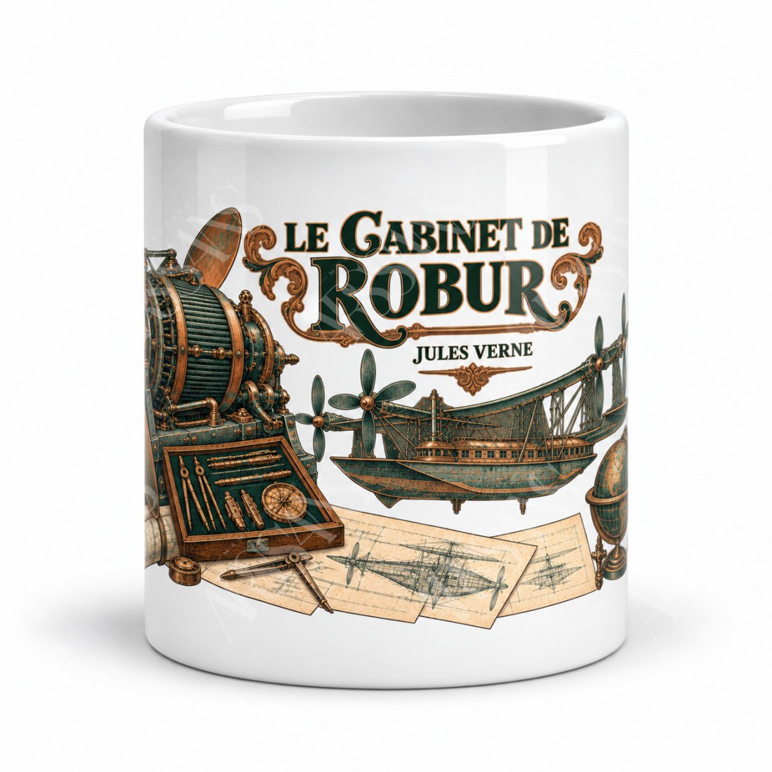 Mug Jules Verne - Le cabinet de Robur, vue de face