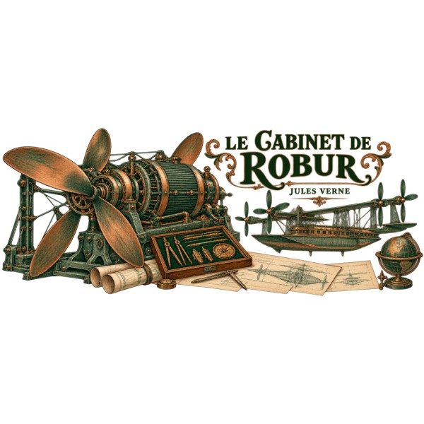 Mug Jules Verne - Le cabinet de Robur, décor à plat