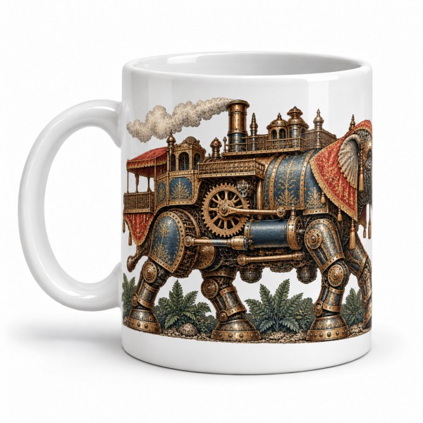 Mug Jules Verne - L’éléphant mécanique, anse à gauche