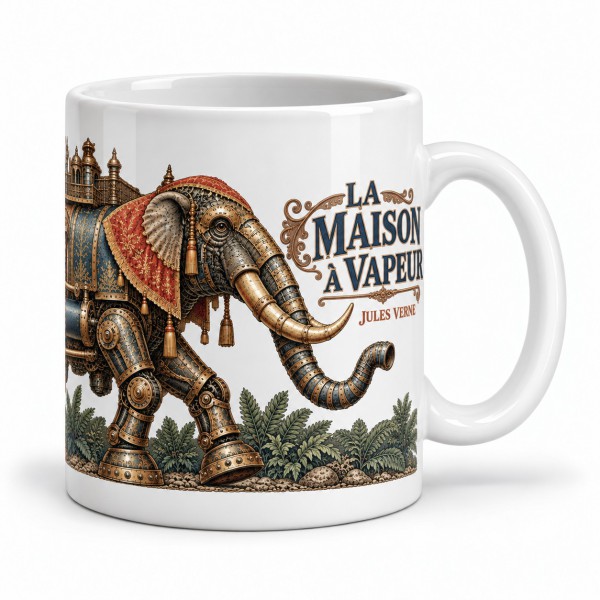 Mug Jules Verne - L’éléphant mécanique, anse à droite