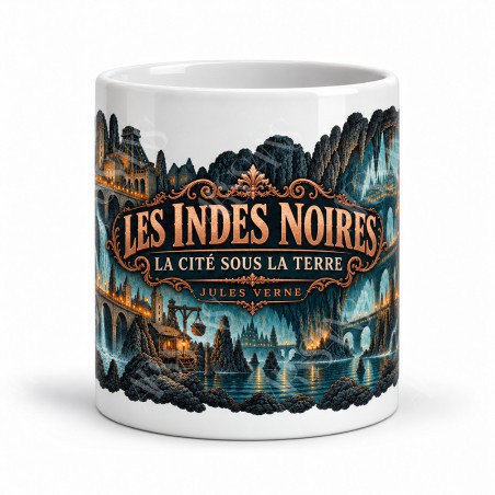 Mug Jules Verne - La cité sous la terre, vue de face