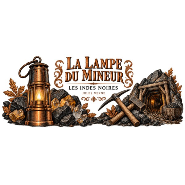 Mug Jules Verne - La lampe du mineur, décor à plat