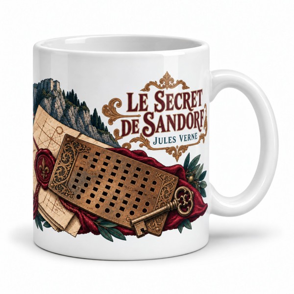 Mug Jules Verne - Le secret de Sandorf, anse à droite