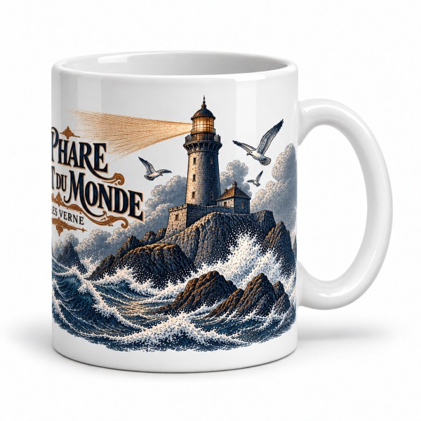 Mug Jules Verne - La dernière lumière, anse à droite