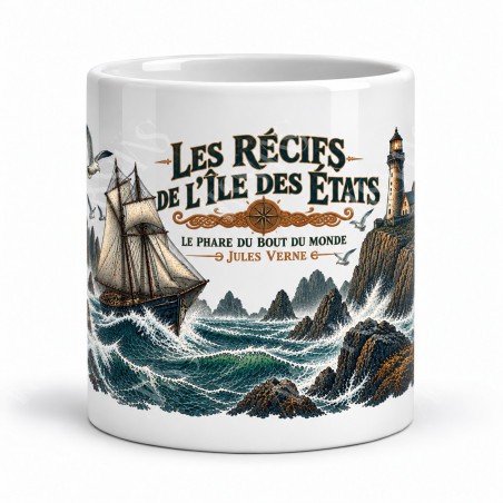 Mug Jules Verne - Les récifs de l’île des États, vue de face