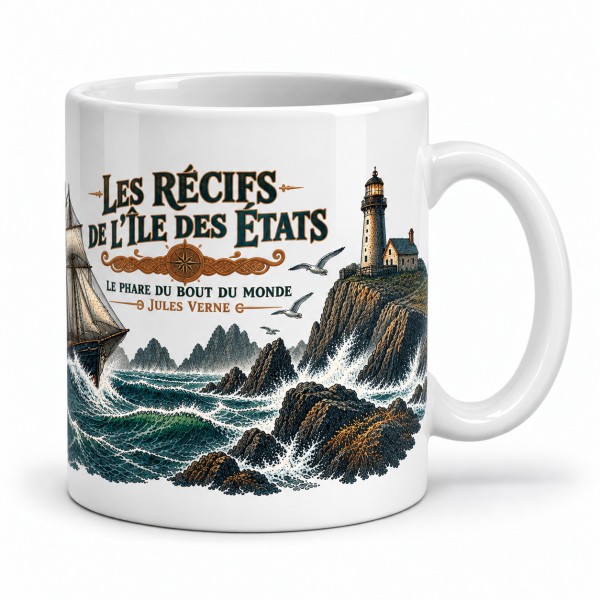 Mug Jules Verne - Les récifs de l’île des États, anse à droite