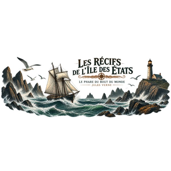 Mug Jules Verne - Les récifs de l’île des États, décor à plat