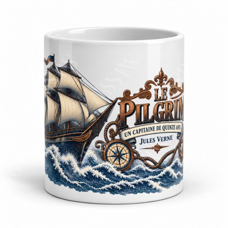 Mug Jules Verne - Le Pilgrim, vue de face