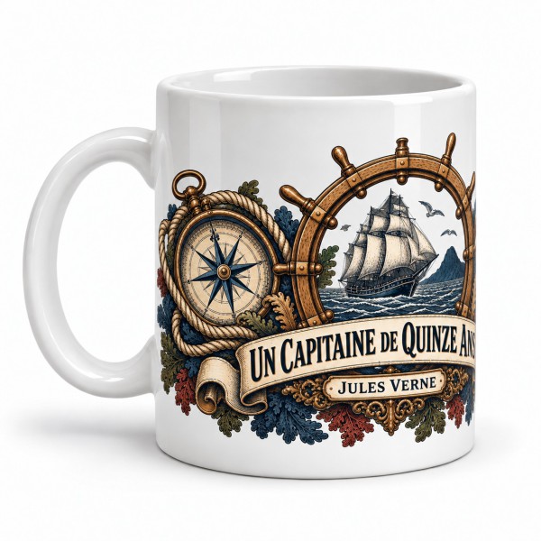 Mug Jules Verne - Le jeune capitaine, anse à gauche