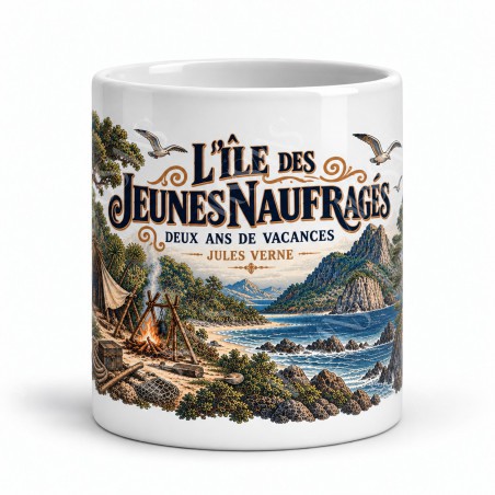 Mug Jules Verne - L’île des jeunes naufragés, vue de face