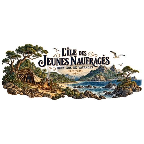 Mug Jules Verne - L’île des jeunes naufragés, décor à plat