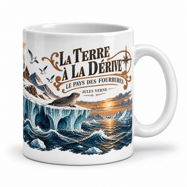 Mug Jules Verne - La terre à la dérive, anse à droite