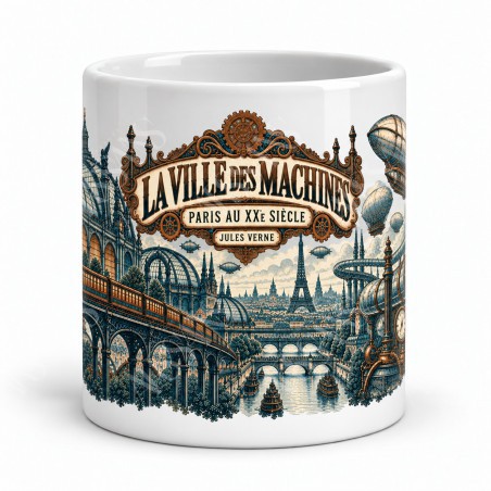 Mug Jules Verne - La ville des machines, vue de face
