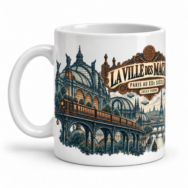 Mug Jules Verne - La ville des machines, anse à gauche