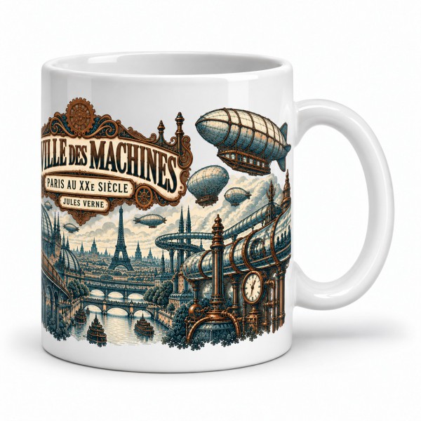 Mug Jules Verne - La ville des machines, anse à droite