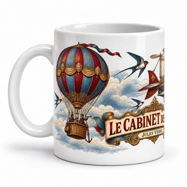 Mug Jules Verne - Le cabinet des airs, anse à gauche