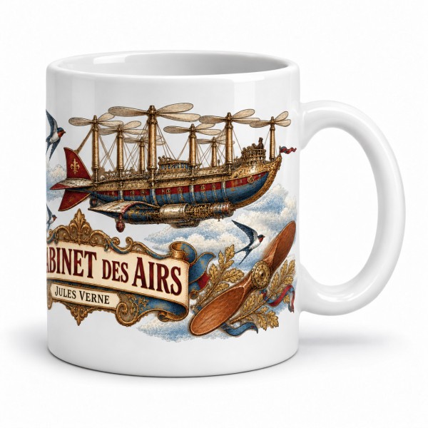 Mug Jules Verne - Le cabinet des airs, anse à droite