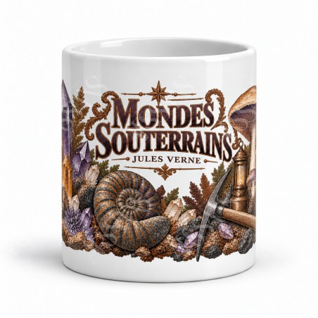 Mug Jules Verne - Le cabinet des mondes souterrains, vue de face
