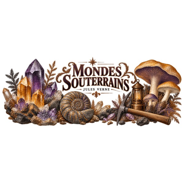 Mug Jules Verne - Le cabinet des mondes souterrains, décor à plat