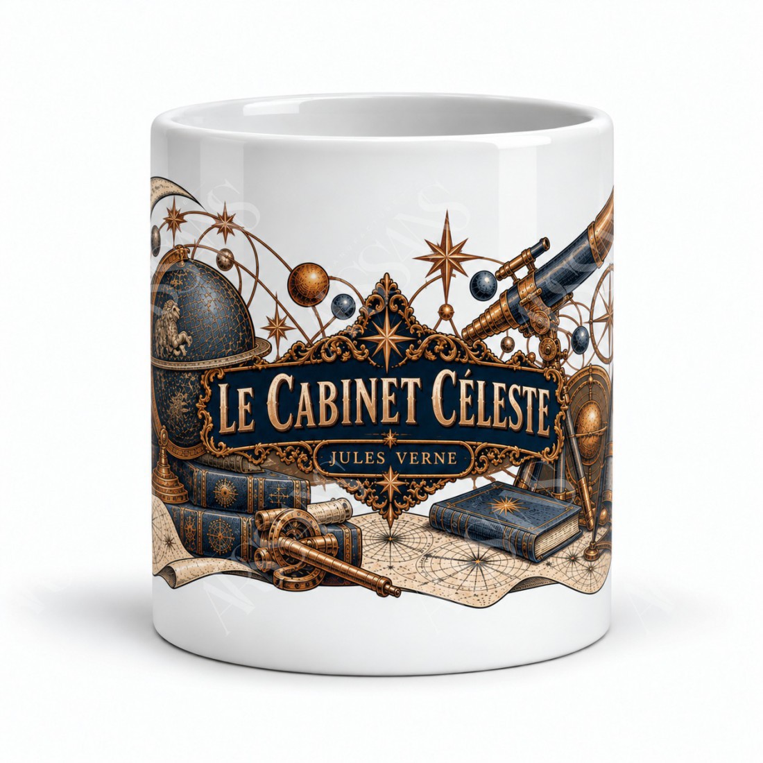 Mug Jules Verne - Le cabinet céleste, vue de face