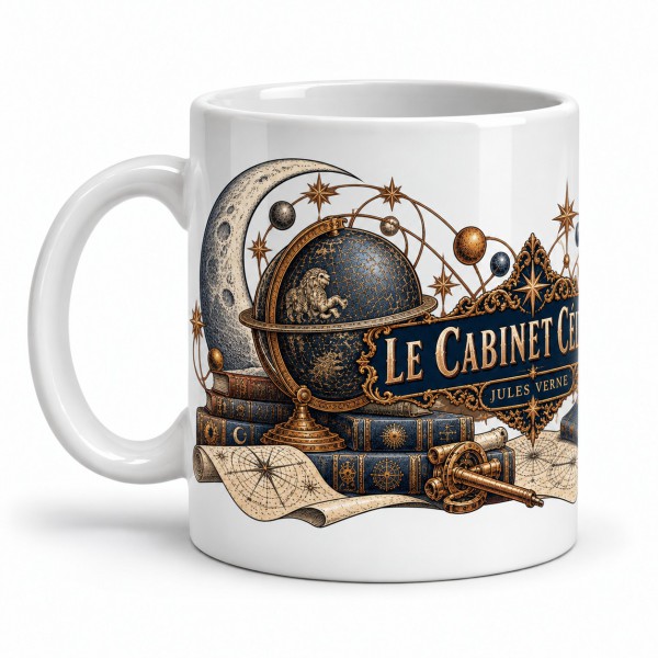 Mug Jules Verne - Le cabinet céleste, anse à gauche