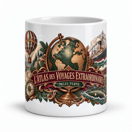 Mug Jules Verne - L’atlas des Voyages extraordinaires, vue de face