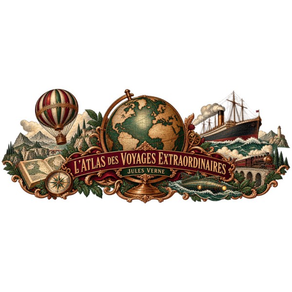 Mug Jules Verne - L’atlas des Voyages extraordinaires, décor à plat