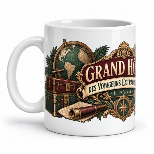 Mug Jules Verne - Grand Hôtel des Voyageurs extraordinaires, anse à gauche