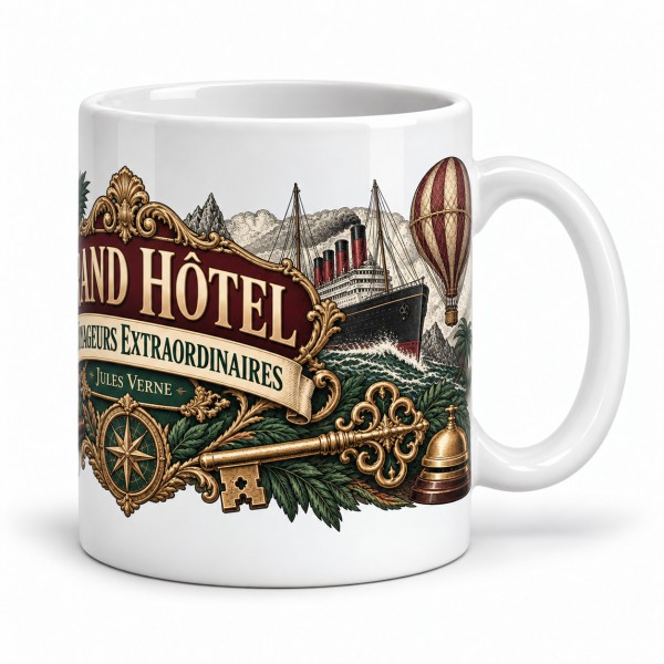 Mug Jules Verne - Grand Hôtel des Voyageurs extraordinaires, anse à droite